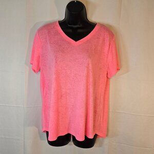 Pink Athletic V-Neck Tee